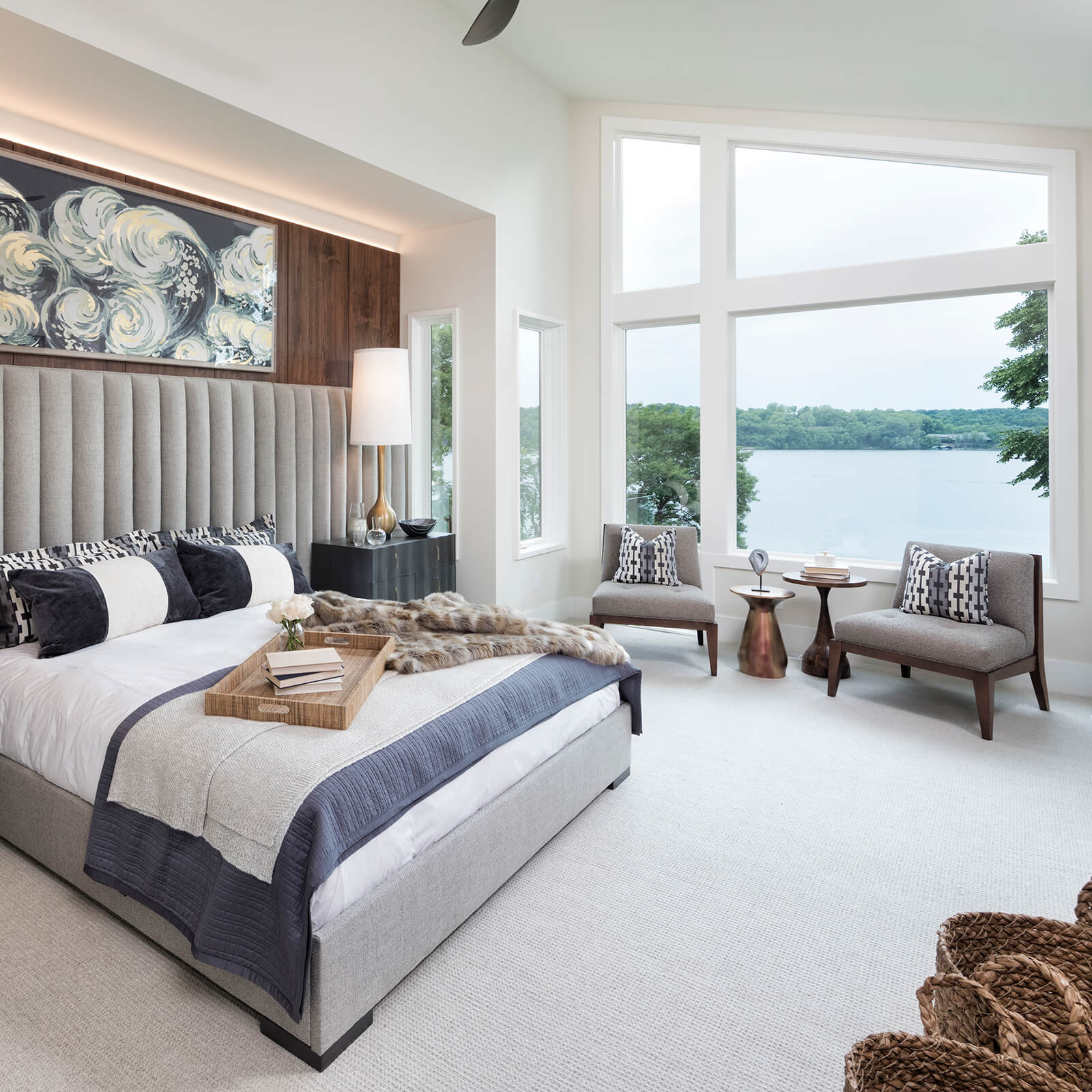 ﻿Veracity - ﻿Infinity From Marvin Lakefront bedroom with Marvin Elevate Casement Windows_